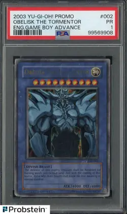 2003 Yu-Gi-Oh! Promo English Game Boy Advance #002 Obelisk The Tormentor PSA 1 - Image 1