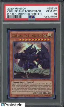 2020 Yu-Gi-Oh! DSOD Movie Pack Secret Edition ENSV5 Obelisk The Tormentor PSA 10 - Image 1