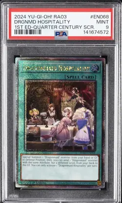 2024 YU-GI-OH! RA03-QUARTER CENTURY BONANZA #EN068 DRAGONMAID HOSPITALITY PSA 9 - Image 1