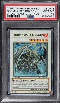 PSA 10 Doomkaiser Dragon 1st Edition Ultra CSOC-EN043 Yugioh Crossroads of Chaos - Image 1