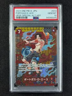 2024 One Piece PORTGAS D. ACE #OP02-013 Two Legends SP Ver. Alt Art PSA 10 - Image 1