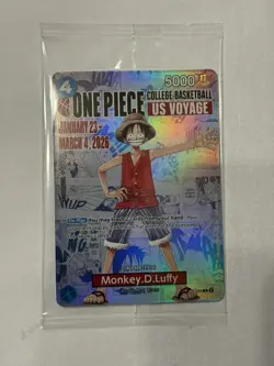 🔥🔥One Piece Monkey D. Luffy US College Basketball Card Illinois Sealed RARE - Image 1