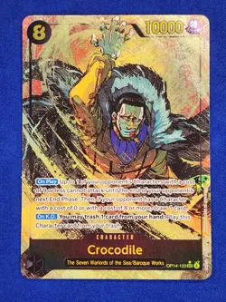 Crocodile OP14-120 Alternate Art The Azure Sea's Seven Sec One Piece Alt Secret - Image 1
