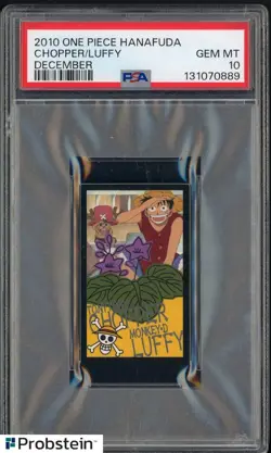 2010 One Piece Hanafuda December Chopper Luffy PSA 10 GEM MINT - Image 1