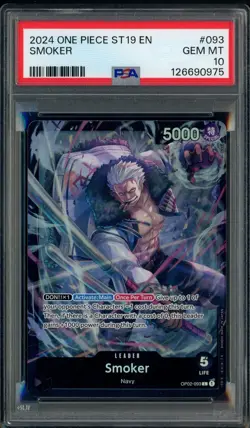 2024 One Piece ST19 EN #093 Smoker PSA 10 GEM MINT - Image 1
