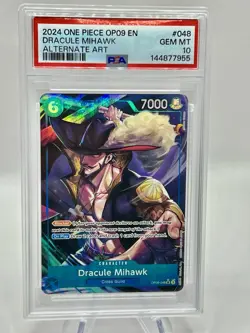 PSA 10 Dracule Mihawk Alternate Art One Piece Op09-Emperors In The New World - Image 1
