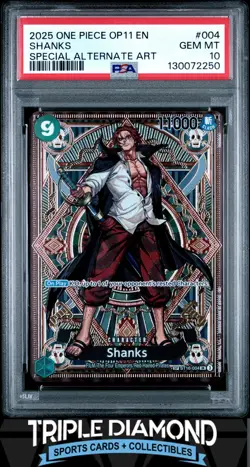 2025 One Piece Op11-A Fist Of Divine Speed ST16-004 Shanks Alt Art PSA 10 Q843 - Image 1