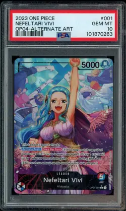 2023 One Piece OP04 #001 Nefeltari Vivi Alternate Art PSA 10 GEM MINT - Image 1