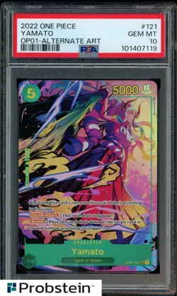 2022 One Piece OP01 Pre-Errata #121 Yamato Alternate Art PSA 10 GEM MINT - Image 1