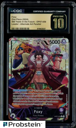 2024 One Piece 500 Years in the Future OP07 Foxy Alternate Art CGC 10 PRISTINE - Image 1