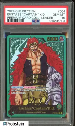 2024 One Piece EN Premium Collection Leader #001 Eustass "Captain" Kid PSA 10 - Image 1