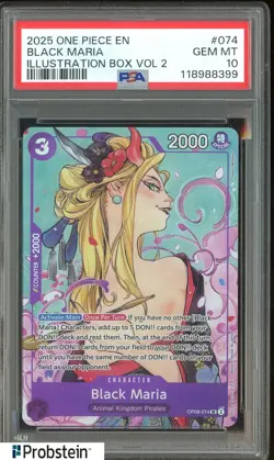 2025 One Piece EN Illustration Box Vol 2 #074 Black Maria PSA 10 GEM MINT - Image 1