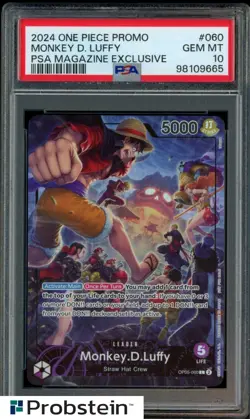 2024 One Piece Promo PSA Magazine Exclusive #060 Monkey D. Luffy PSA 10 GEM MINT - Image 1
