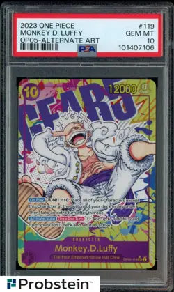 2023 One Piece OP05 #119 Monkey D. Luffy Alternate Art PSA 10 GEM MINT - Image 1