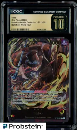 2024 One Piece Premium Leader Collection ST13 Sabo Fest World CGC 10 PRISTINE - Image 1