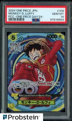#6 2024 One Piece Japanese PCC One Piece Day #109 Monkey D Luffy PSA 10 - Image 1
