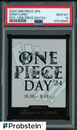 #1 2024 One Piece Japanese PCC One Piece Day Don!! Card PSA 10 GEM MINT - Image 1