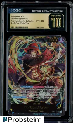 2024-25 One Piece Premium Leader Collection ST13 Portgas D. Ace CGC 10 PRISTINE - Image 1
