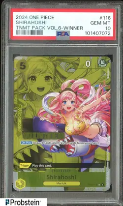2024 One Piece TNMT Pack Vol. 6 Winner #116 Shirahoshi PSA 10 GEM MINT - Image 1