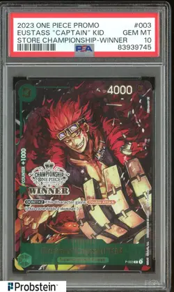 2023 One Piece Promo Store Championship Winner #003 Eustass "Captain" Kid PSA 10 - Image 1
