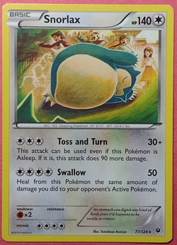 Snorlax #77/124 - XY Fates Collide Non-Holo Rare Pokemon Card 2016 - Image 1