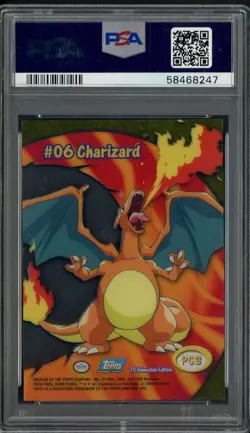 2000 Topps Pokemon TV Animation Clear Cards #PC3 Charizard PSA 10 GEM MINT - Image 2