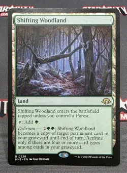 MTG Shifting Woodland- DAMAGED -Modern Horizons 3 Magic the Gathering Card #228 - Image 1