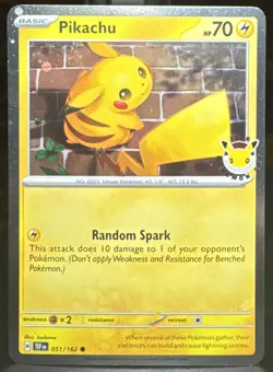 Pokemon Pikachu TCG (Pokemon Day 2026) 051/162 Cosmos Holo Promo Card 30th Swirl - Image 1