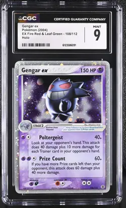 CGC 9 MINT Gengar ex 2004 EX Fire Red & Leaf Green 108/112 Holo Pokemon Card - Image 1