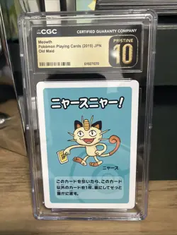 2019 Pokemon Japanese Playing Cards Old Maid Meowth CGC 10 PRISTINE - Image 1