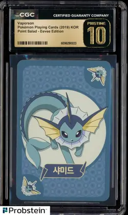 2019 Pokemon Korean Playing Cards Eevee Edition Vaporeon CGC 10 PRISTINE - Image 1