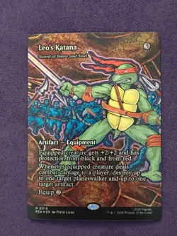 Leo's Katana (Borderless) (Foil) 0018 (M) MTG Teenage Mutant Ninja Turtles (PZA) - Image 1