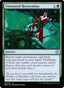 X 1 Unnatural Restoration NM-M Phyrexia All Will Be One 191 MTG Magic - Image 1