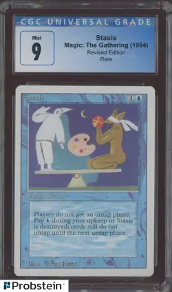 1994 MTG Magic The Gathering Revised Edition Stasis Rare CCG 9 MINT - Image 1