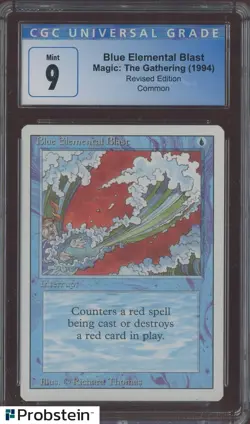 1994 MTG Magic The Gathering Revised Edition Blue Elemental Blast CCG 9 MINT - Image 1