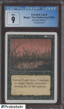 1994 MTG Magic The Gathering Revised Edition Cursed Land CCG 9 MINT - Image 1