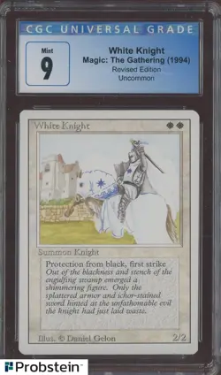 1994 MTG Magic The Gathering Revised Edition White Knight CCG 9 MINT - Image 1