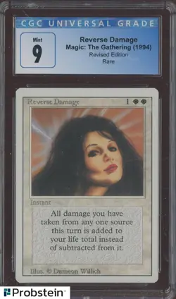 1994 MTG Magic The Gathering Revised Edition Reverse Damage Rare CCG 9 MINT - Image 1