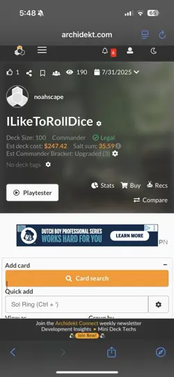 Custom Dice Roll/Treasure MTG Commander Deck | Mr. House, President and CEO - Image 2