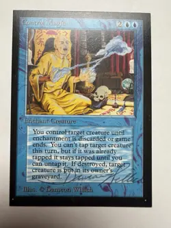 Control Magic Magic The Gathering White Back Signed By Dameon Willich - Image 1