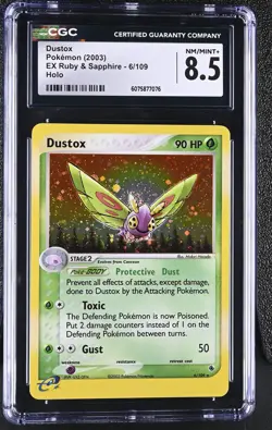CGC 8.5 Dustox 2003 EX Ruby & Sapphire 6/109 Holo Pokemon Card - Image 1