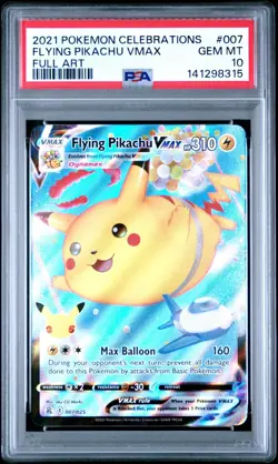 Pokemon Flying Pikachu Full Art VMAX 2021 Celebrations 007/025 PSA 10 - Image 1