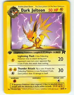 Dark Jolteon - 1st Edition - 38/82 Team Rocket - WOTC - Pokemon TCG - 2000 - Image 1