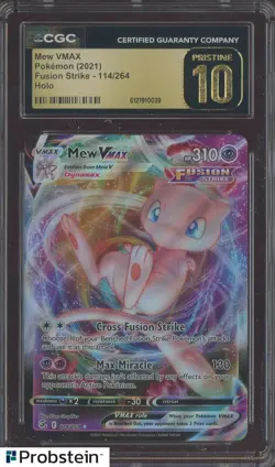 2021 Pokemon Fusion Strike #114 Mew VMAX CGC 10 PRISTINE - Image 1