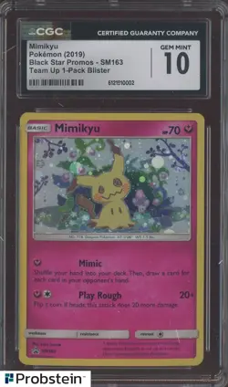 2019 Pokemon BSP Team Up 1-Pack Blister #SM163 Mimikyu CGC 10 GEM MINT - Image 1