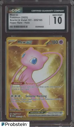 2023 Pokemon MEW EN Hyper Rare #205 Mew ex CGC 10 GEM MINT - Image 1