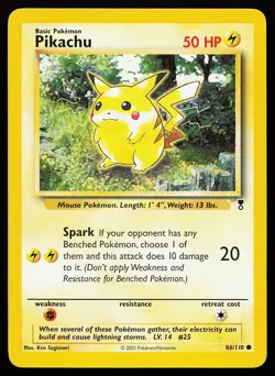Pikachu 86/110 Common Legendary Collection Pokemon Card - Image 1