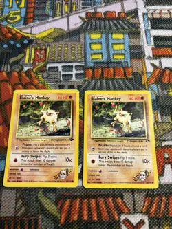 BLAINE'S MANKEY GYM CHALLENGE SET POKEMON CARD 63/132 (x2) Common Set Of 2💎🔥 - Image 2