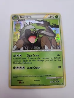 Torterra 10/95 Cracked Ice Holo Rare Pokemon TCG HGSS Unleashed Card - Image 1