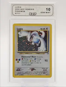 LUGIA 2000 POKEMON NEO GENESIS RARE 9/111 ADV 10 Q4596 - Image 1